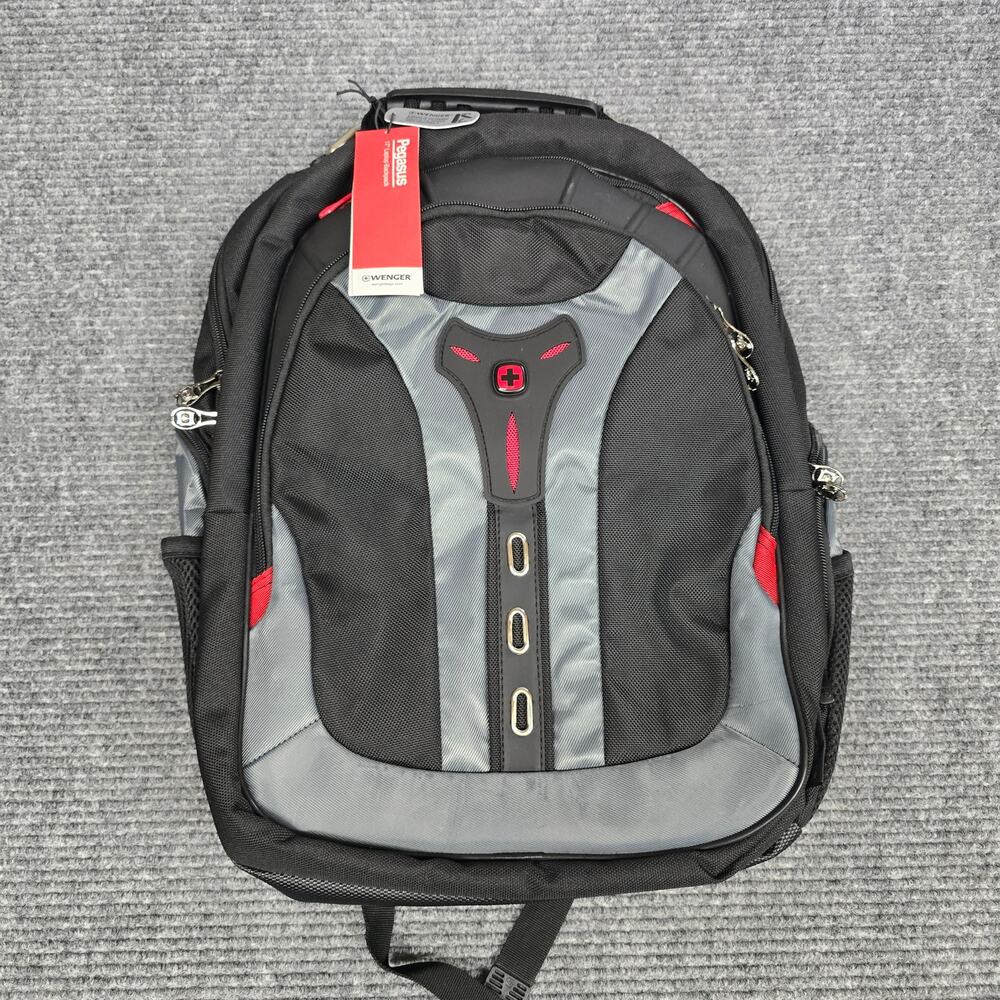 Wenger Pegasus 17" Laptop Backpack SwissGear Black Gray NWT Travel Business